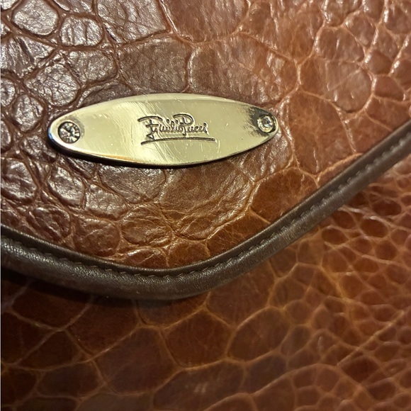 Emilio Pucci Vintage Shoulder Purse Bag Leather Croc Design with Gold Hardware - Picture 3 of 12